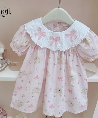 Váy thỏ nơ cổ bèo 2402