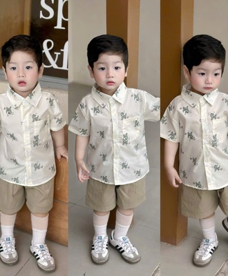 Sét sơ mi nhí họa tiết