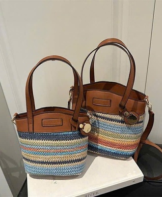 Túi cói cầu vòng 0703