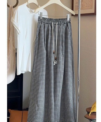 Quần nữ ống rộng caro 1903