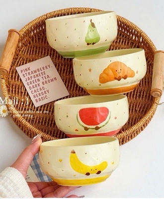 Sét 4 bát sứ họa tiết 0204