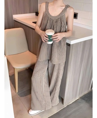 Bộ mặc nhà sọc 2 dây 0504