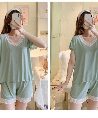 Bộ đồ ngủ nữ viền ren 2104