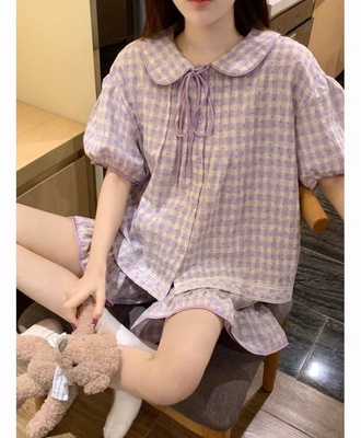 Bộ ngủ kẻ tím 2204