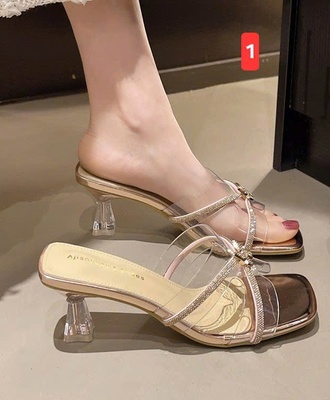 Guốc quai chéo đính đá 2604