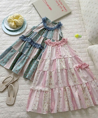 Váy thô sắc màu cổ yếm 0705