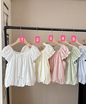 Áo trễ vai nhún tay bồng 0805