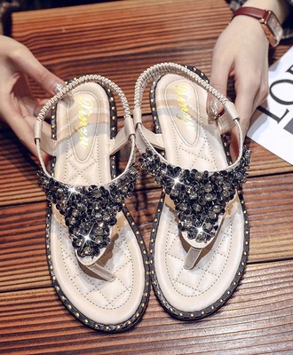 Sandal xỏ ngón đính đá 1705
