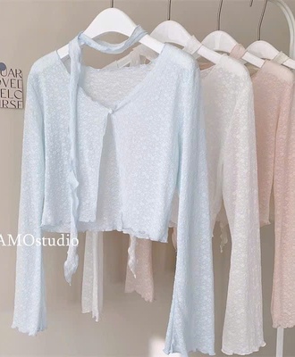 Áo khoác len phối ren 0106