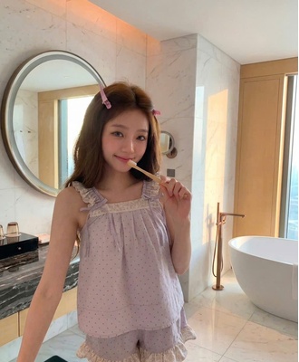 Bộ ngủ chấm bi tím 0206