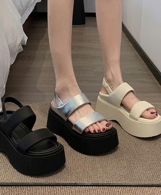 Sandal quai ngang đế cao 2406