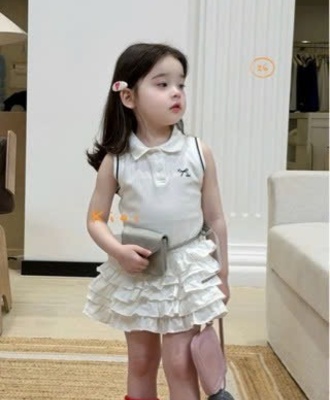 Váy polo trắng chi bé 2606