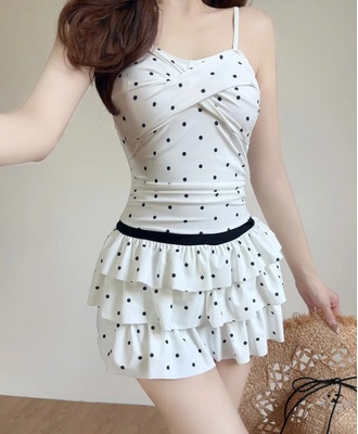 Váy bơi 2 dây chấm bi 0407