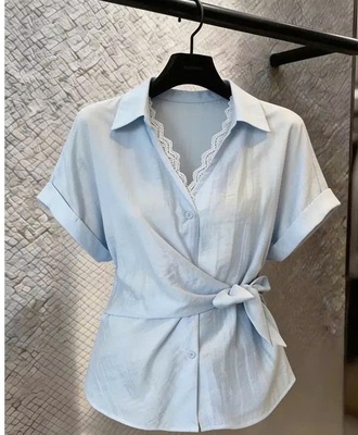Áo sơ mi phối ren 0707