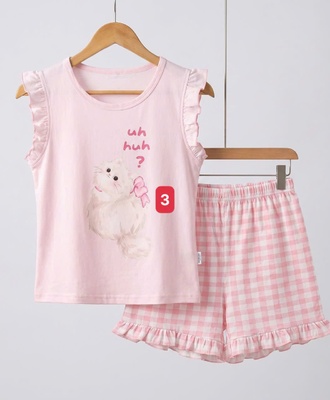 Bộ cotton bg viền bèo 1607