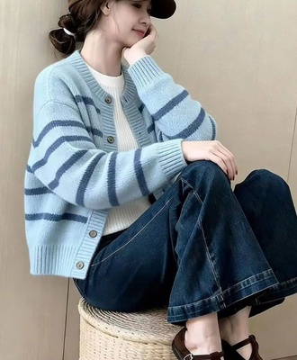 Cadigan len kẻ sọc 2107