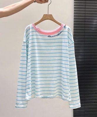 Áo thun kẻ sọc tay dài 0108