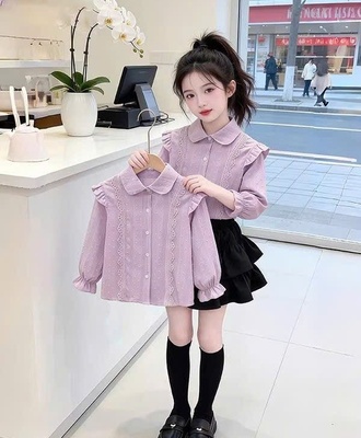 Áo sơ mi phối ren bg 0308