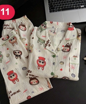 Bộ pizama dài,tay họa tiêat 0408