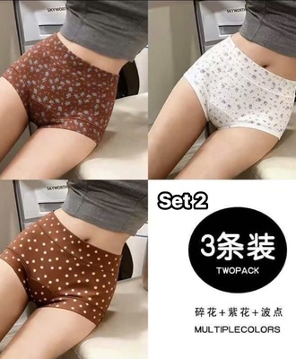 Sét 3 quần chíp cạp cao hoa nhí 0608