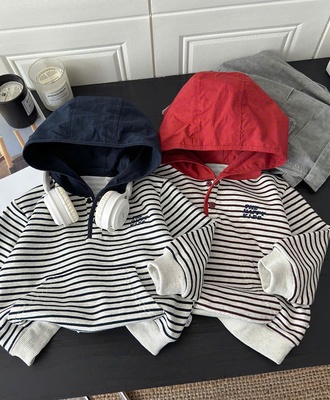 Áo hoodie kẻ cho bé 0608
