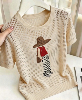 Áo dệt kim cổ tròn 0808