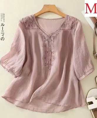 Áo thêu hoa cổ chữ v 1008