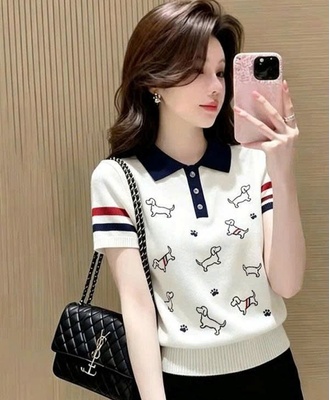 Áo polo dệt kim họa tiết 1208