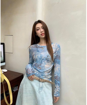 Áo thun nữ tay dài rút eo 1208