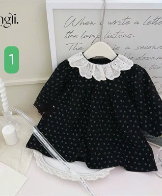 Váy hoa nhí cổ ren bg 1308