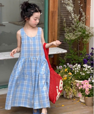 Váy xinh caro xanh 1508