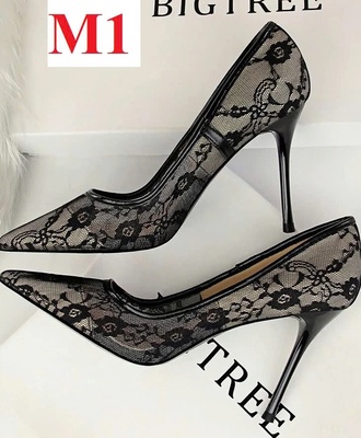 Giày cao gót ren lưới 2208
