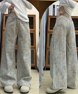 Quần jeam suông khói loang 2608