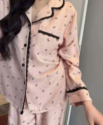 Bộ ngủ pizama nơ nữ 2808