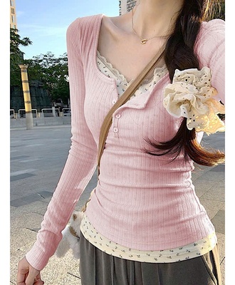 Áo thun ren giả 2 lớp 2808