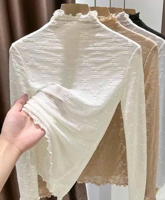Áo lưới ren cổ cao 0209