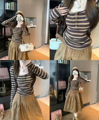 Áo thun dài tay kẻ 0509