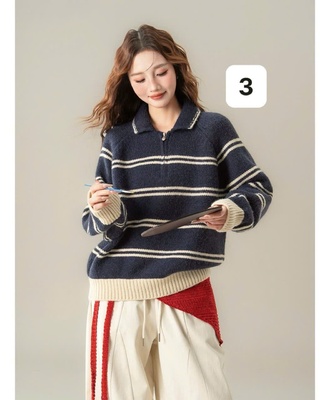 Áo len nữ phối khóa 1009