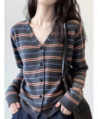 Áo cadigan kẻ cho nữ 1609