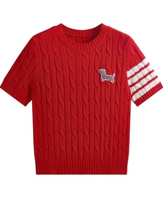 Áo len cộc tay thêu polo 0310