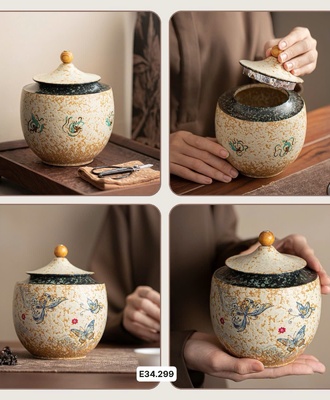 Hũ gốm đựng trà 0410