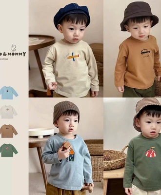 Áo dài tay họa tiết bé 0610