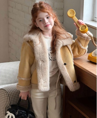 Áo khoác da lộn lót lông 0910