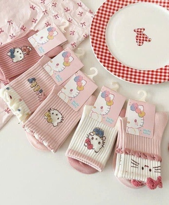 Sét 5 đôi tất kitty hồng 1110