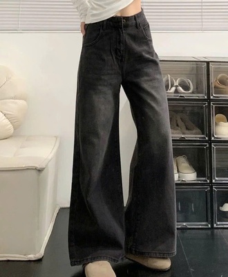 Quần jean xám cạp cao 1310