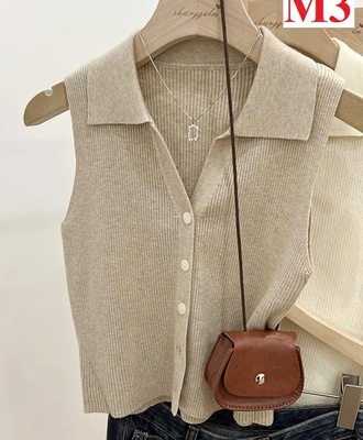 Áo len cổ polo sát nách 2310
